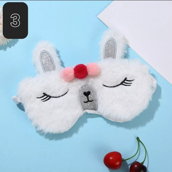 2sets Eye cover sleeping mask plush christmas gift fluff cute deer - Picture 4 of 12